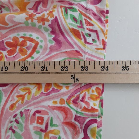 Lauren Ralph Lauren Black Label Boxer Pajama Set Button Up Pink Paisley Womens L - Picture 15 of 16